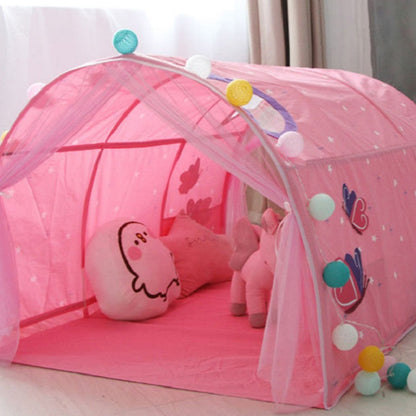 Rynx | Children Home Bed Crawl Tunnel Game House Tent, Style:Pink with Mosquito Net