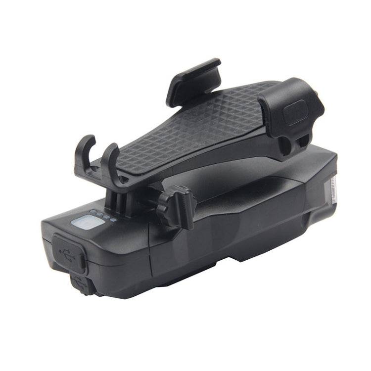 Rynx | 500LM Bicycle Light Mobile Phone Holder Multi-Function Riding Front Light With Horn 2400 mAh (Black Orange)