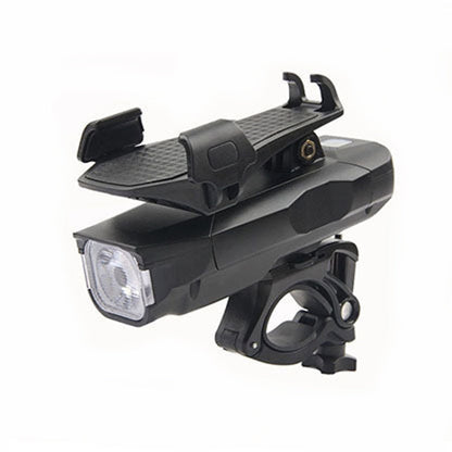 Rynx | 500LM Bicycle Light Mobile Phone Holder Multi-Function Riding Front Light With Horn 2400 mAh (Black)