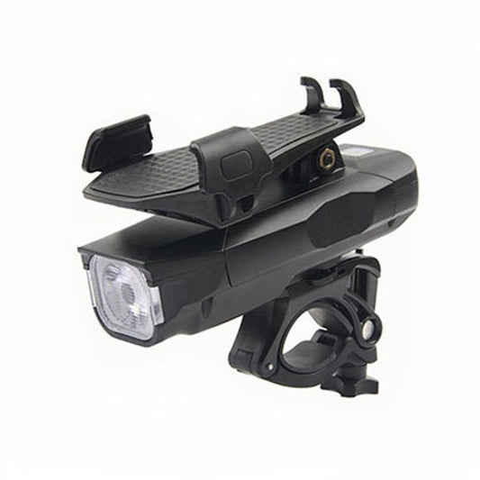 Rynx | 500LM Bicycle Light Mobile Phone Holder Multi-Function Riding Front Light With Horn 2400 mAh (Black)