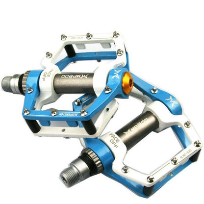 Rynx | MPEDA Mountain Bike Bearing Pedal Ultra-Light Aluminum Alloy Non-Slip Bearing Pedal, Size: 930(White Blue)