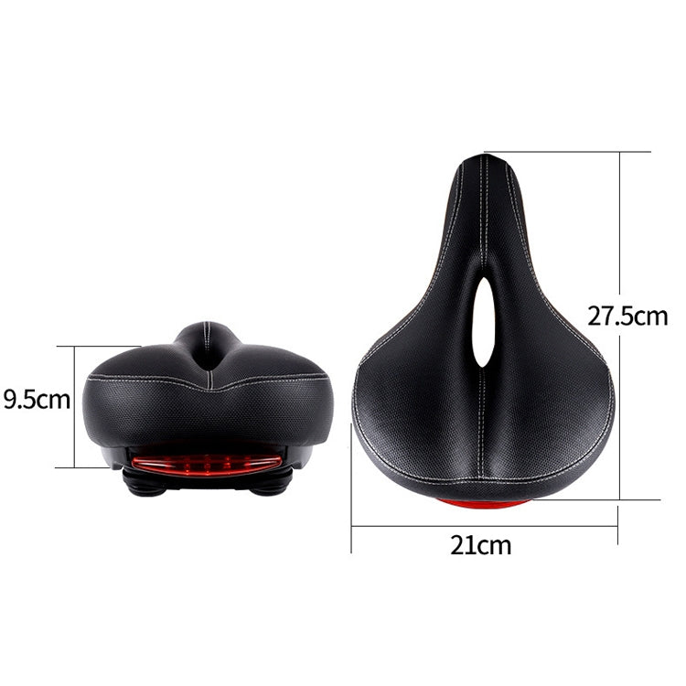 Rynx | Bicycle Seat With Taillights With Light Mountain Bike Bicycle Saddle Seat Cushion(Black)