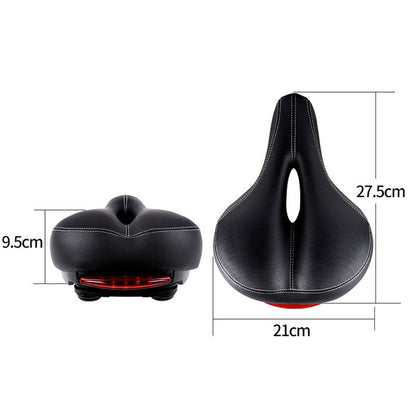Rynx | Bicycle Seat With Taillights With Light Mountain Bike Bicycle Saddle Seat Cushion(Black)
