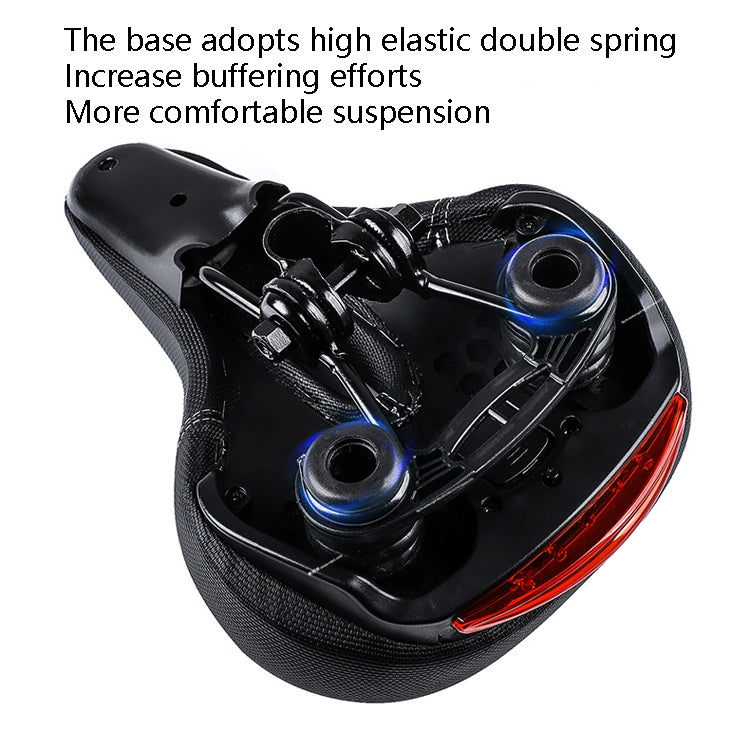 Rynx | Bicycle Seat With Taillights With Light Mountain Bike Bicycle Saddle Seat Cushion(Black)