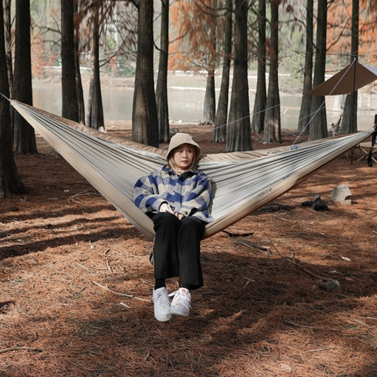 Rynx | Outdoor Double Inflatable Hammock Anti-Rollover Camping Swing, Size: 270x140cm(Khaki)