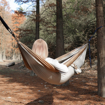 Rynx | Outdoor Double Inflatable Hammock Anti-Rollover Camping Swing, Size: 270x140cm(Khaki)