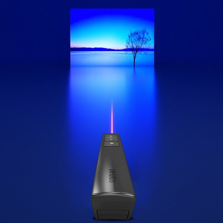 Rynx | Deli 2.4GHz Laser Side Flipping Pen Rechargeable Voice Projector Pen, Model: 2802PL (Black)