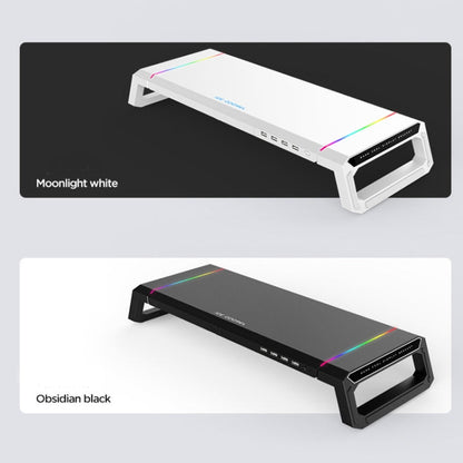 Rynx | ICE COOREL T1 Monitor Elevated Rack Foldable Laptop Stand With RGB Lighting & 4xUSB2.0 Extension Interface (Obsidian Black)