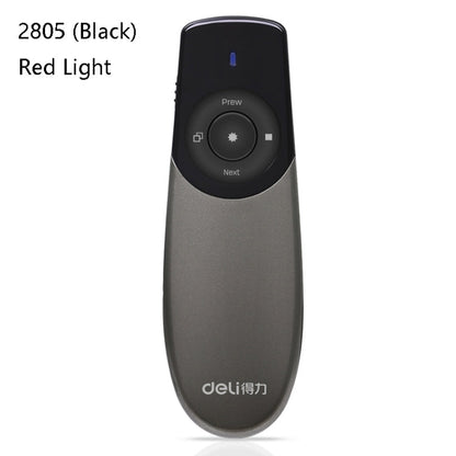 Rynx | Deli 2.4GHz Laser Teaching Side Flip Pen Remote Control Game Pen with Flying Mouse, Model: 2805 (Black) Red Light