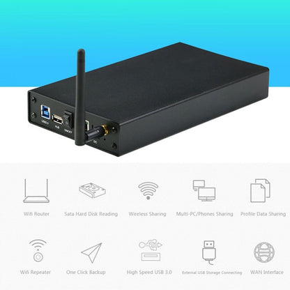 Rynx | Blueendless 3.5 inch Mobile Hard Drive Bay WIFI Wireless NAS Private Cloud Storage (EU Plug)