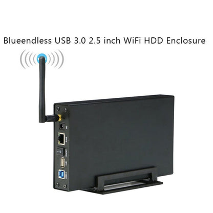 Rynx | Blueendless 3.5 inch Mobile Hard Drive Bay WIFI Wireless NAS Private Cloud Storage (EU Plug)