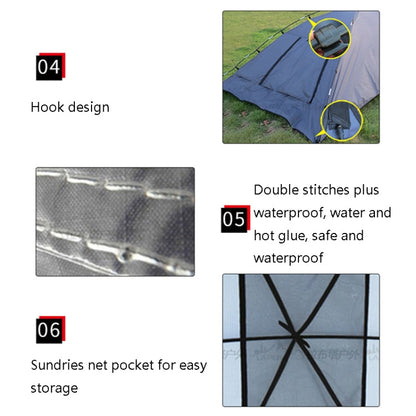 Rynx | LADUTA Outdoor Self-Driving Tour Barbecue Camping Car Side Tent Car Tail Extension Tent Supplies(Painted Silver)