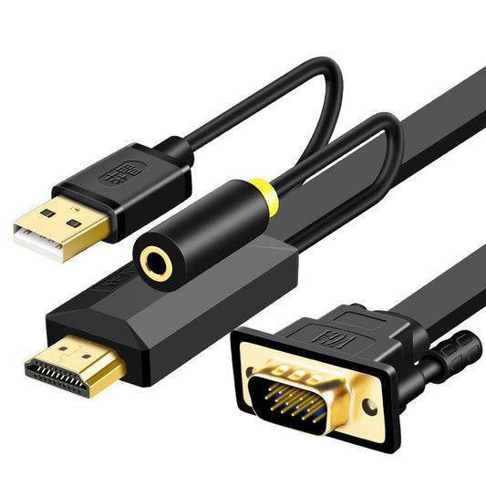 Rynx | 10m JH HV10 1080P HDMI to VGA Cable Projector TV Box Computer Notebook Industrial Display Adapter Cable