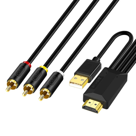 Rynx | 2m JingHua HDMI-3RCA HDMI to 3RCA Converter Cable Set-Top TV Projector AV Lotus Converter Cable