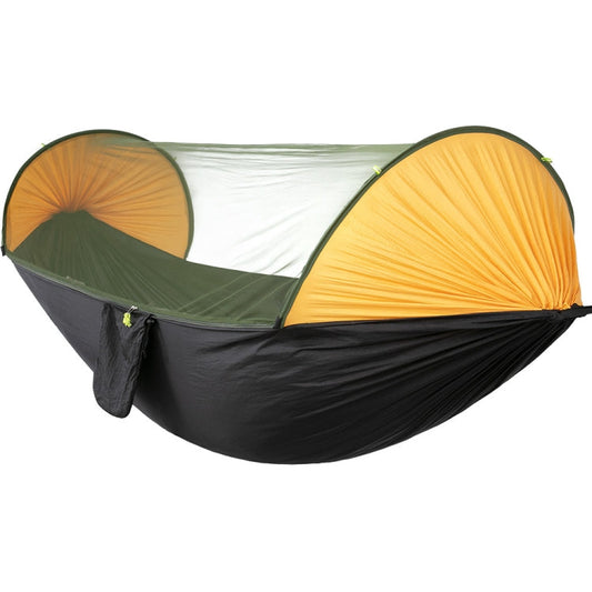Rynx | Anti-Rollover Automatic Quick-Opening Mosquito Net Hammock Outdoor Camping Double Anti-Mosquito Hammock, Size: 290x140cm(Yellow Black)