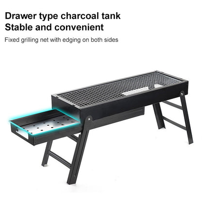 Rynx | Wrought Iron Barbecue Thickened Folding Barbecue 63.5x42x48cm