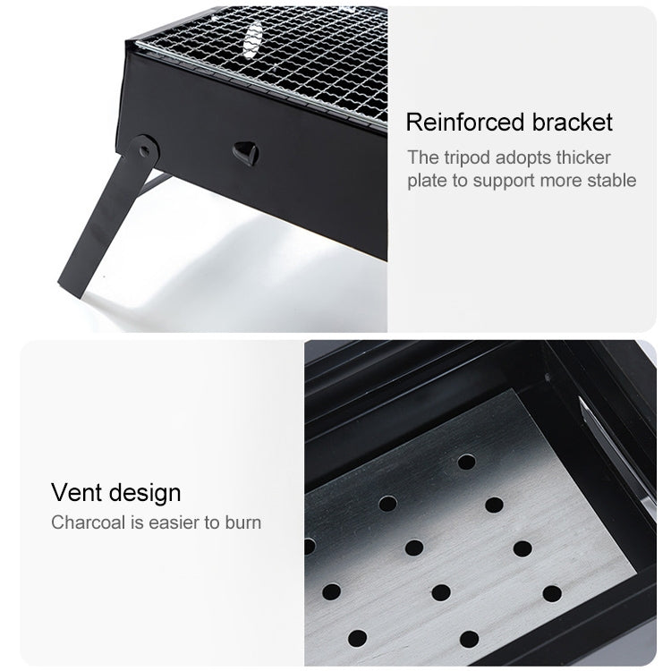 Rynx | Wrought Iron Barbecue Thickened Folding Barbecue 63.5x42x48cm