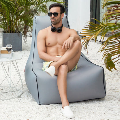Rynx | BB1082 Inflatable Sofa Inflatable Bed Outdoor Folding Portable Air Sofa Size: 85 x 80 x 75cm(Orange)