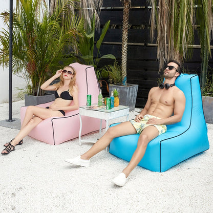 Rynx | BB1082 Inflatable Sofa Inflatable Bed Outdoor Folding Portable Air Sofa Size: 85 x 80 x 75cm(Orange)