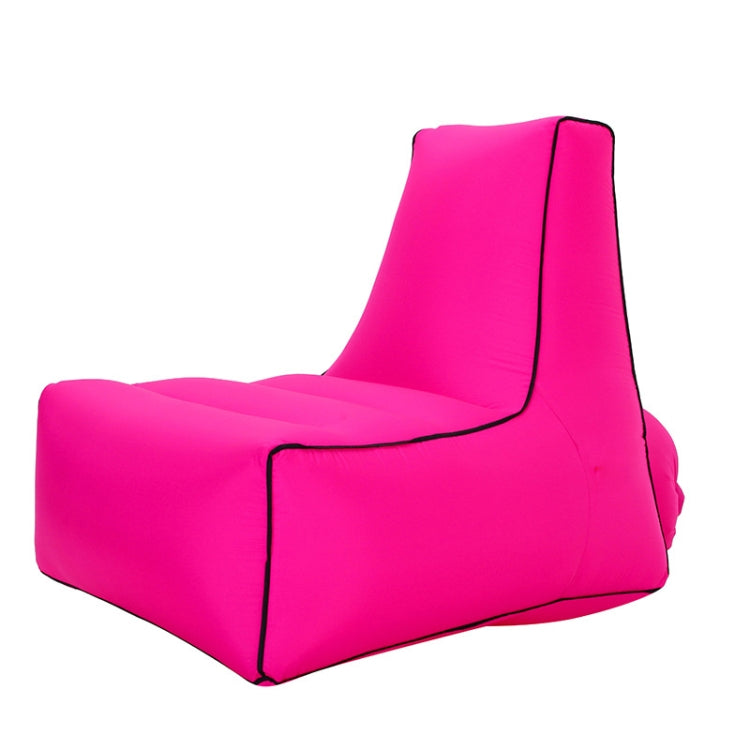 Rynx | BB1082 Inflatable Sofa Inflatable Bed Outdoor Folding Portable Air Sofa Size: 100 x 90 x 80cm(Rose Red)
