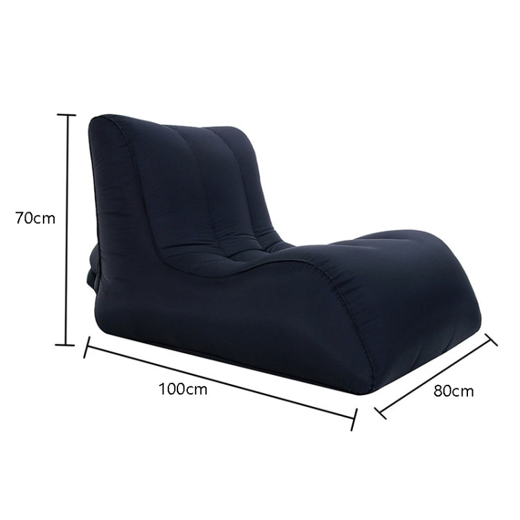 Rynx | BB1803 Foldable Portable Inflatable Sofa Single Outdoor Inflatable Seat, Size: 100 x 80 x 70cm(Black)