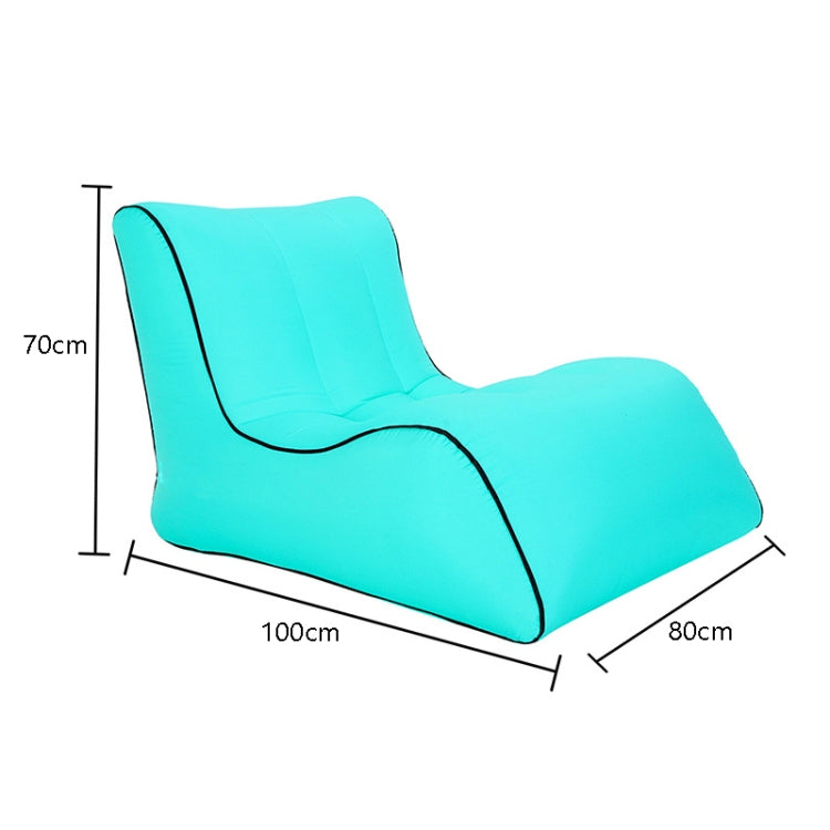 Rynx | BB1803 Foldable Portable Inflatable Sofa Single Outdoor Inflatable Seat, Size: 100 x 80 x 70cm(Lake Green)