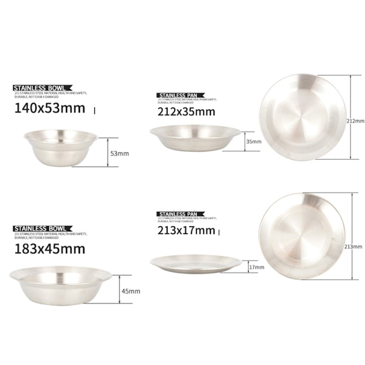 Rynx | 16 PCS / Set CLS Outdoor Stainless Steel Tableware Portable Camping Dinner Bowl Plate Kit