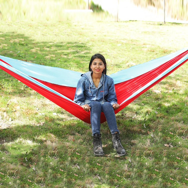 Rynx | Outdoor Hammock Nylon Parachute Cloth Travel Camping Swing, Style: 3m x 2m (Red+Sky Blue)