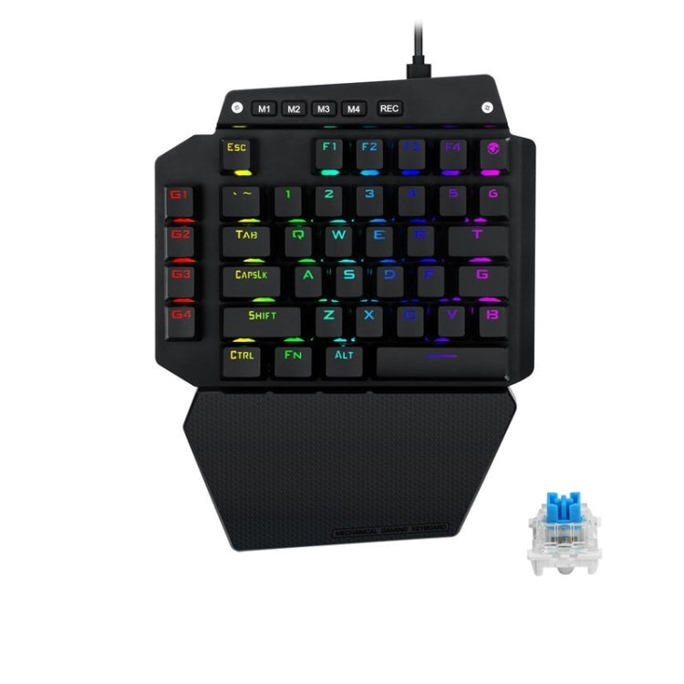 Rynx | K700 44 Keys RGB Illuminated Interchangeable Switch Gaming One-Hand Keyboard, Cable Length: 1m (Blue Shaft)