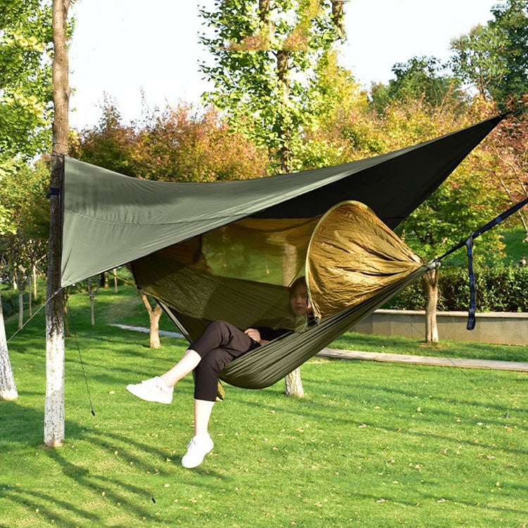 Rynx | Strut Mosquito Net Hammock Diamond Sunshade Set Outdoor Camping Automatic Quick-Open Anti-Mosquito Hammock Canopy Set(Army Green)