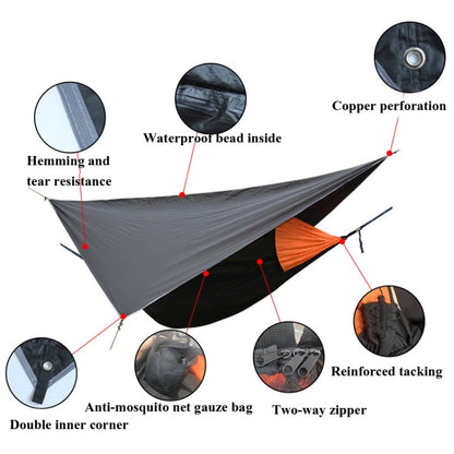 Rynx | Strut Mosquito Net Hammock Diamond Sunshade Set Outdoor Camping Automatic Quick-Open Anti-Mosquito Hammock Canopy Set(Army Green)