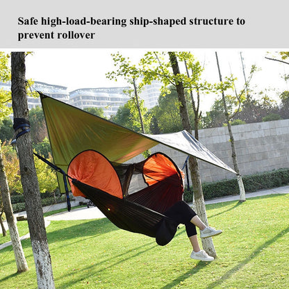 Rynx | Strut Mosquito Net Hammock Diamond Sunshade Set Outdoor Camping Automatic Quick-Open Anti-Mosquito Hammock Canopy Set(Army Green)