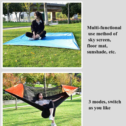 Rynx | Strut Mosquito Net Hammock Diamond Sunshade Set Outdoor Camping Automatic Quick-Open Anti-Mosquito Hammock Canopy Set(Army Green)