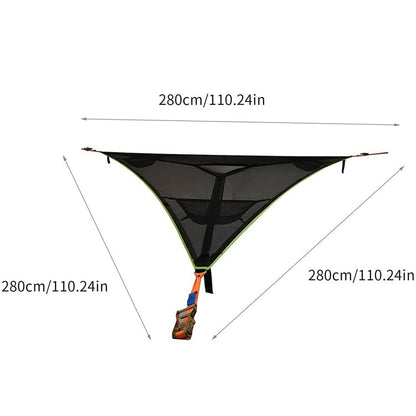 Rynx | 2.8m Family Outdoor Portable Aerial Tent Multi-person Camping Triangle Hammock(Black)