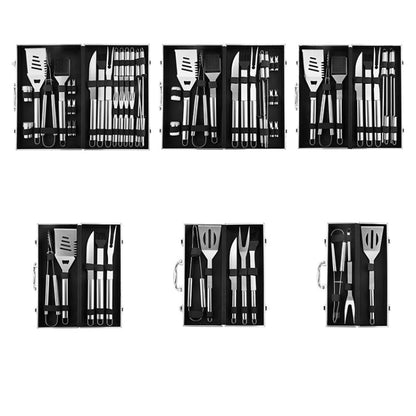 Rynx | 10 in 1 Barbecue Combination Tool Set Aluminum Box Stainless Steel Grill Set