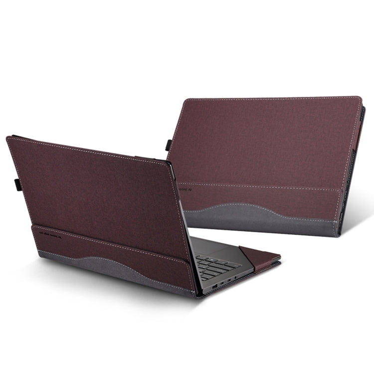 Rynx | For Samsung Galaxy Book 3 360 15.6 Inch Leather Laptop Anti-Fall Protective Case with Stand (Burgundy)