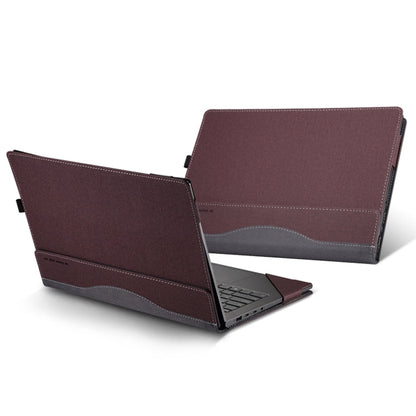 Rynx | For Samsung Galaxy Book 3 360 15.6 Inch Leather Laptop Anti-Fall Protective Case with Stand (Burgundy)