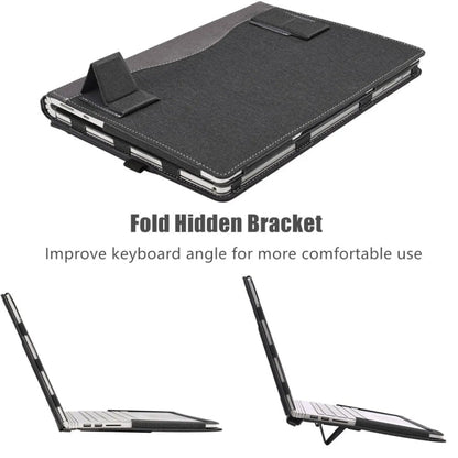 Rynx | For Samsung Galaxy Book 2 Pro 360 15.6 inch Leather Laptop Anti-Fall Protective Case with Stand (Dark Blue)