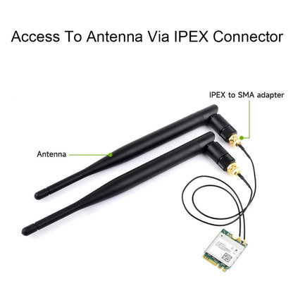 Rynx | Waveshare 24780 AW-CB375NF 2.4G/5GHz Dual-Band WiFi 5 Wireless NIC, RTL8822CE-CG Core, Supports BLE