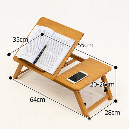 Rynx | 741ZDDNZ Bed Use Foldable Height Adjustable Laptop Table Dorm Desk, Specification: Medium 64cm