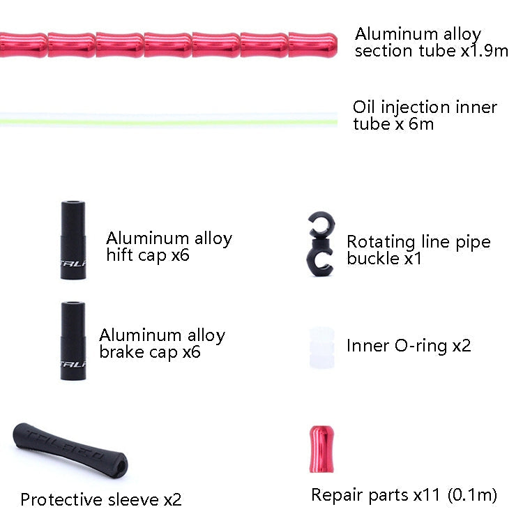 Rynx | TRLREQ Mountain Road Bicycle Aluminum Alloy Brake Outer Tube Oil-Filled Fish Bone Line Tube, Colour: Black Green
