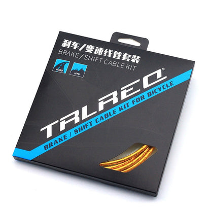 Rynx | TRLREQ Mountain Road Bicycle Aluminum Alloy Brake Outer Tube Oil-Filled Fish Bone Line Tube, Colour: Black Green
