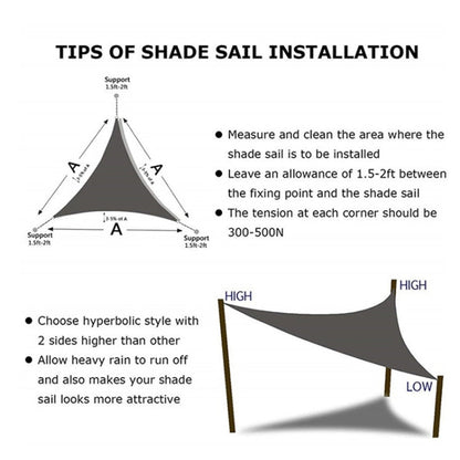 Rynx | Triangle Outdoor Garden Sunshade Sail Waterproof Anti-UV Canopy, Size: 6m x 6m x 6m(Beige)