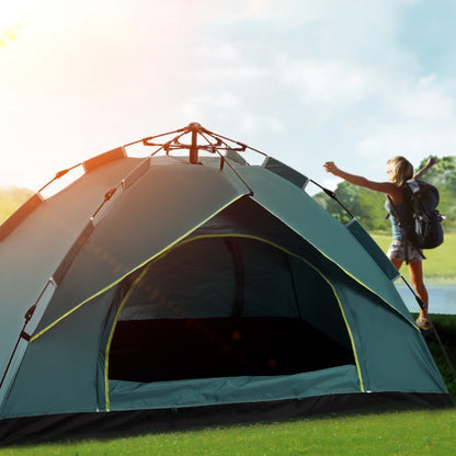 Rynx | TC-014 Outdoor Beach Travel Camping Automatic Spring Multi-Person Tent For 3-4 People(Orange)