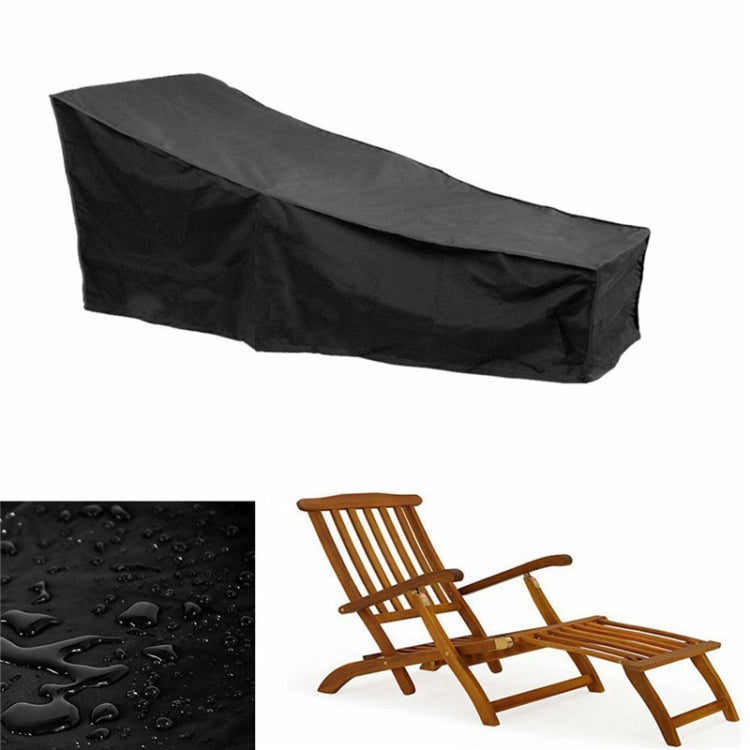 Rynx | Outdoor Beach Chair Dustproof And Waterproof Cover Rocking Chair Furniture Protective Cover, Size: 210x75x80cm(Black+Silver)