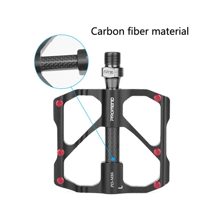 Rynx | PD-M86C  1 Pair PROMEND Bicycle Road Bike Mountain Bike 3 Palin Carbon Fiber Bearing Pedal(Silver)