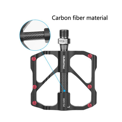 Rynx | PD-M86C  1 Pair PROMEND Bicycle Road Bike Mountain Bike 3 Palin Carbon Fiber Bearing Pedal(Silver)