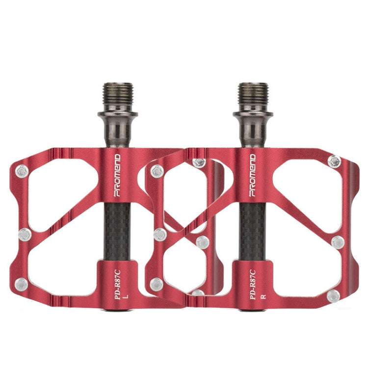 Rynx | PD-R87C  1 Pair PROMEND Bicycle Road Bike Mountain Bike 3 Palin Carbon Fiber Bearing Pedal(Red)