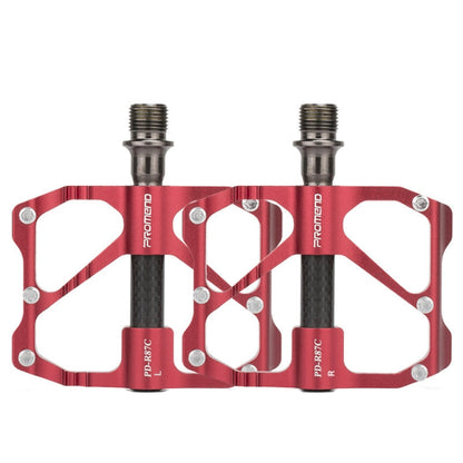 Rynx | PD-R87C  1 Pair PROMEND Bicycle Road Bike Mountain Bike 3 Palin Carbon Fiber Bearing Pedal(Red)