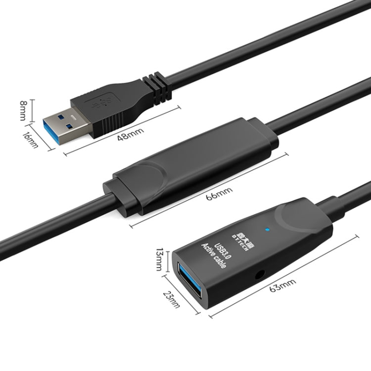 Rynx | D.Y.TECH USB 3.0 Male To Female Extension Cable Double Shielded Chip Data Cable, Length: 15m